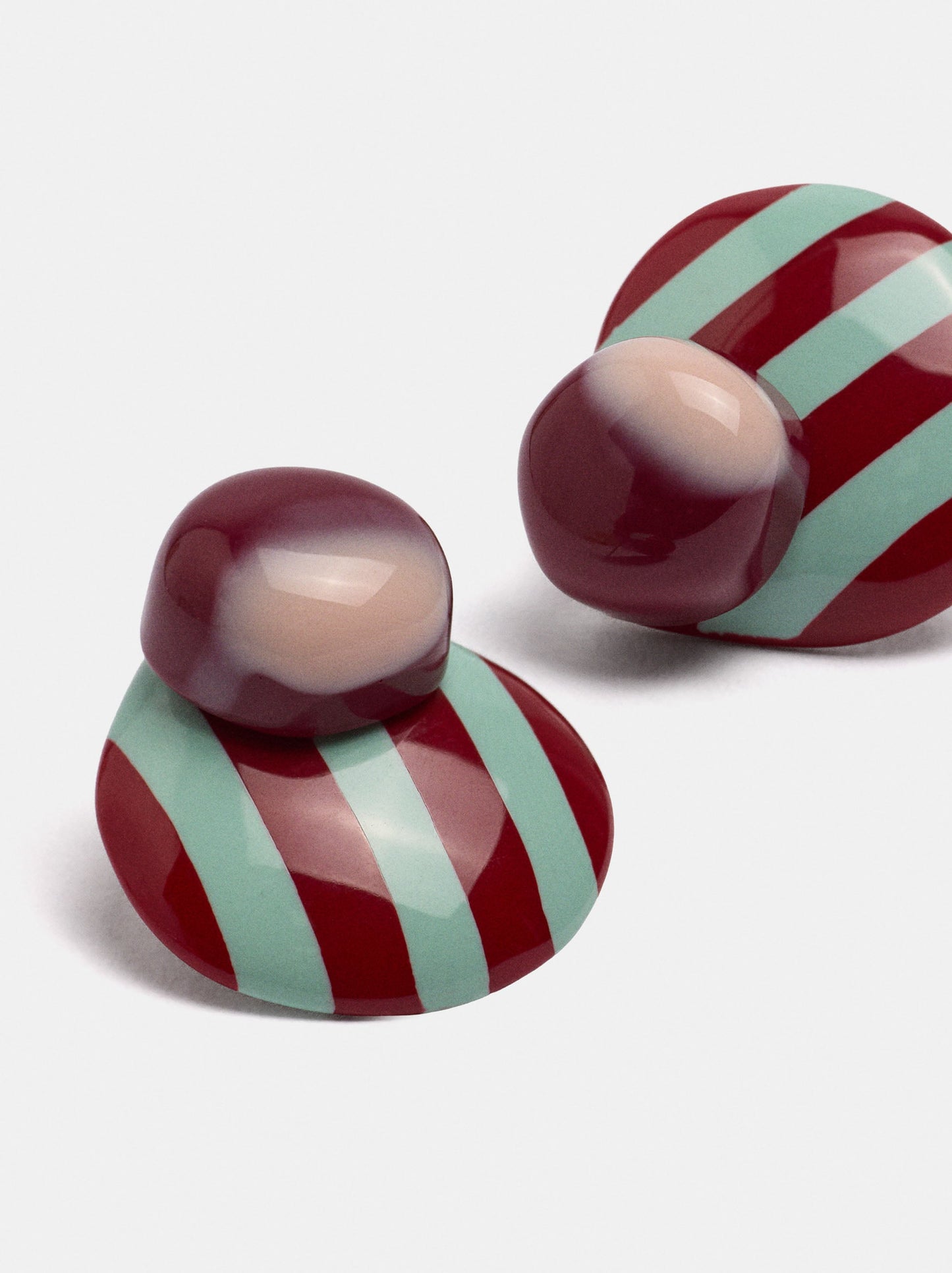Striped Round Earrings