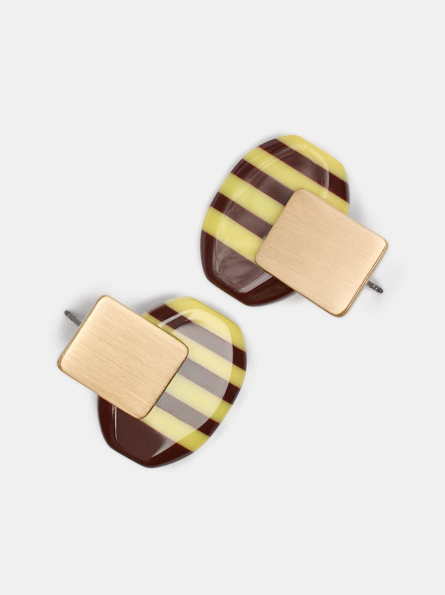Oval Striped Earrings