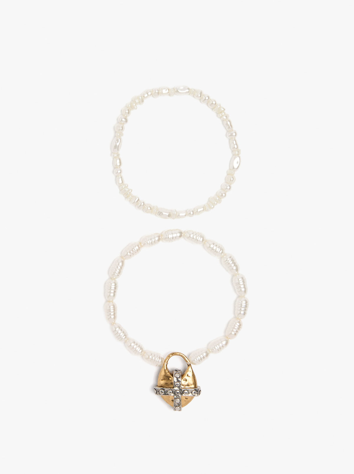 Set Of Pearl Bracelets With Pendant