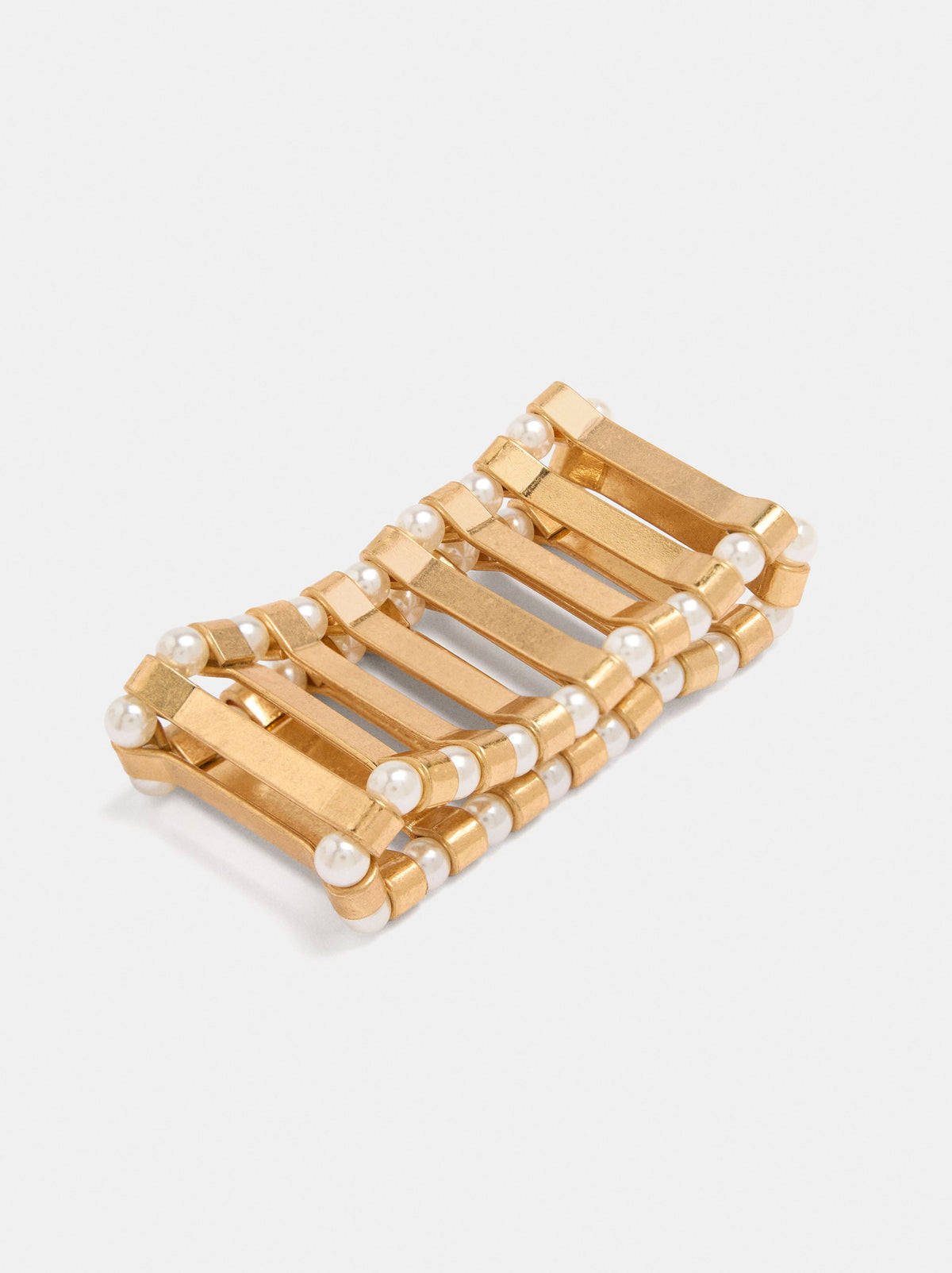 Elasticated Bracelet With Bars And Pearls