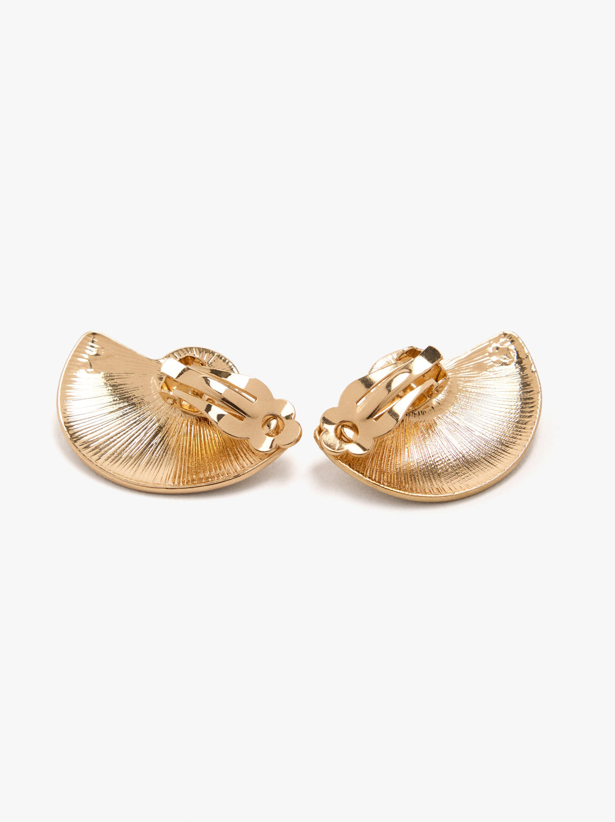 Semi-Circle Earrings With Pearl