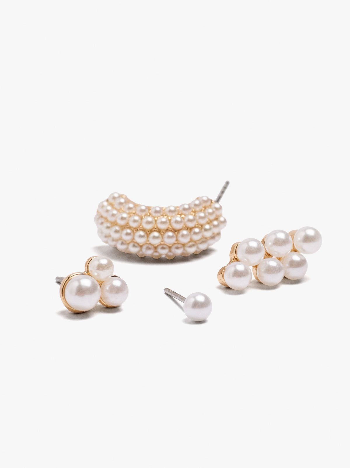 Set Of Pearl-Effect Earrings