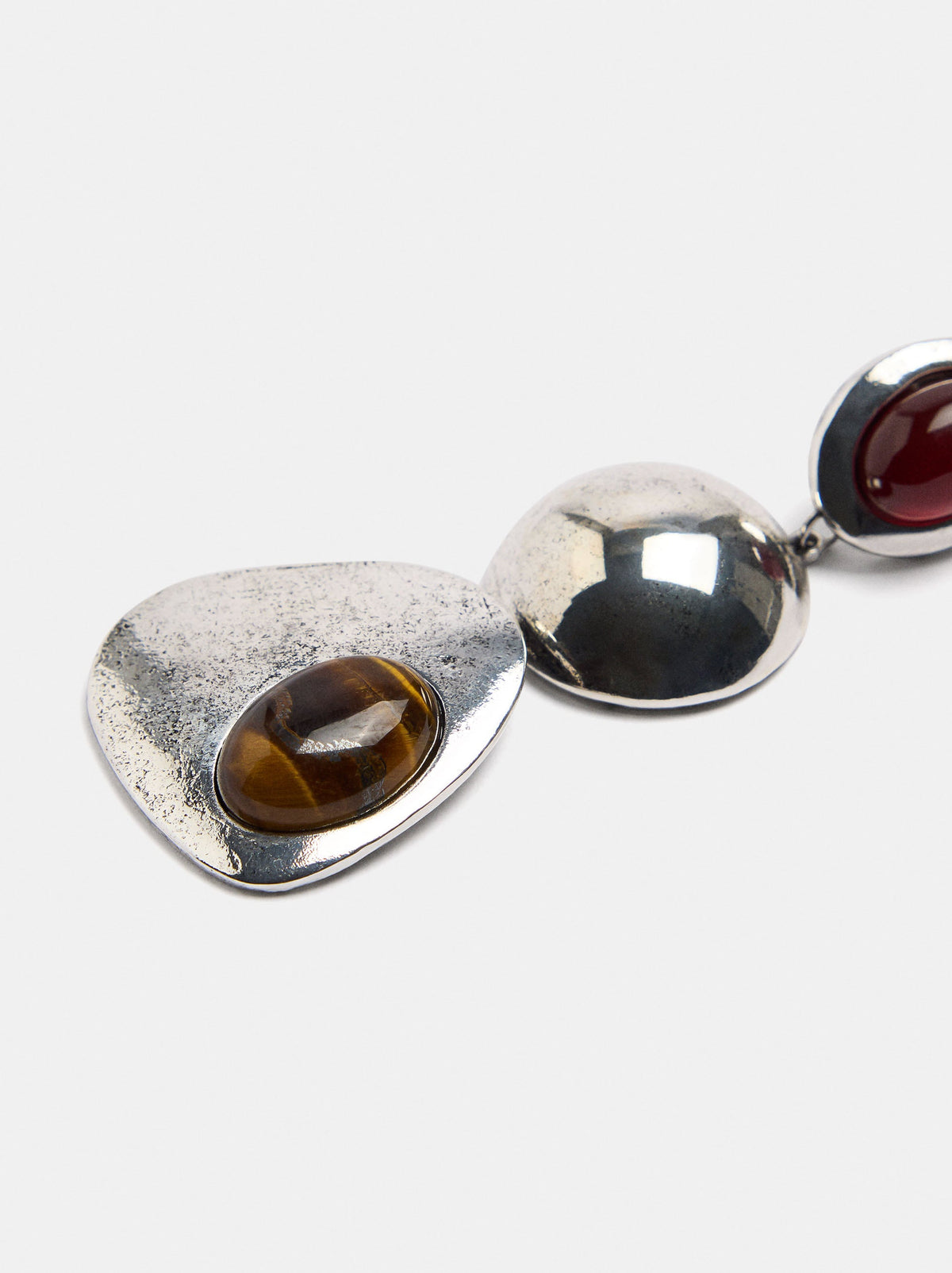 Long Rounded Earrings With Stones