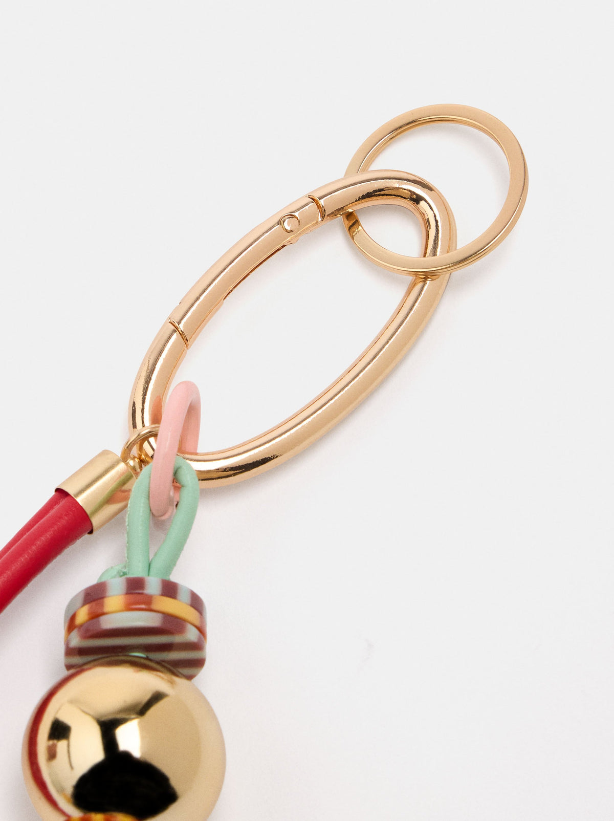 Metallic Bead Charm Keychain