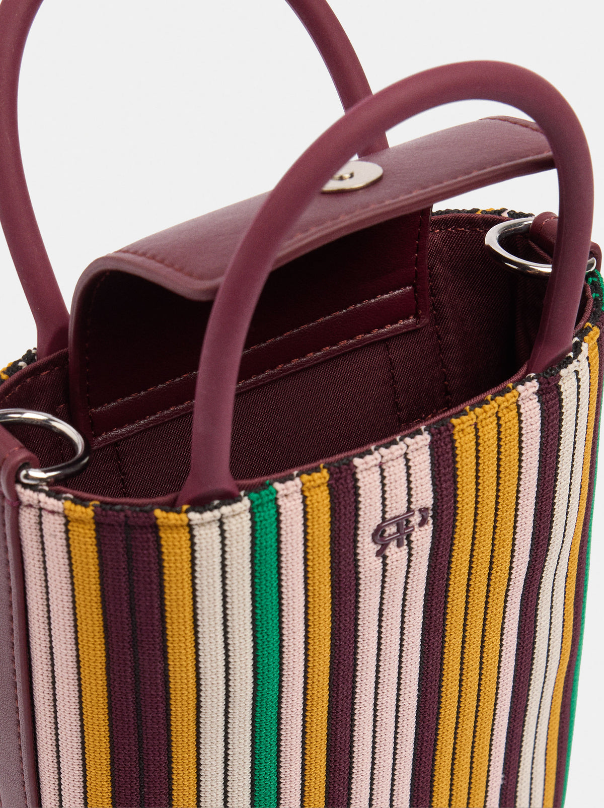 Striped Knit Mobile Phone Bag