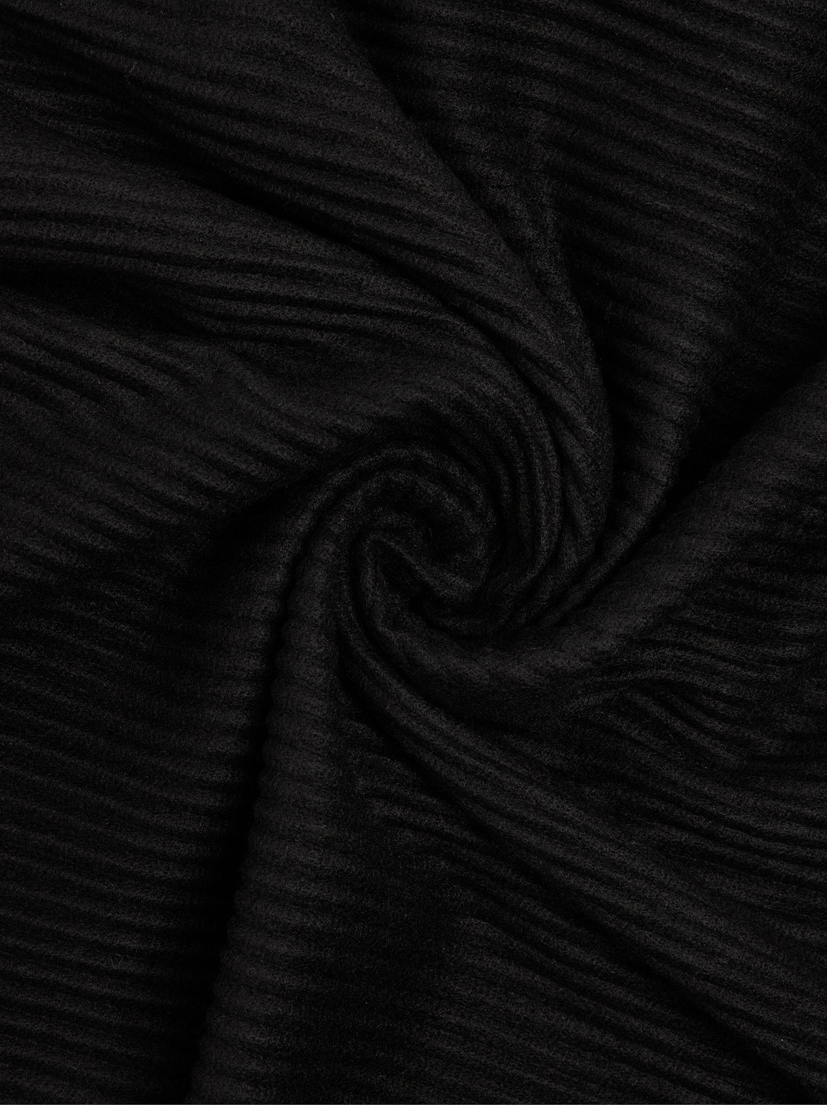 Pleated Scarf With Fringes