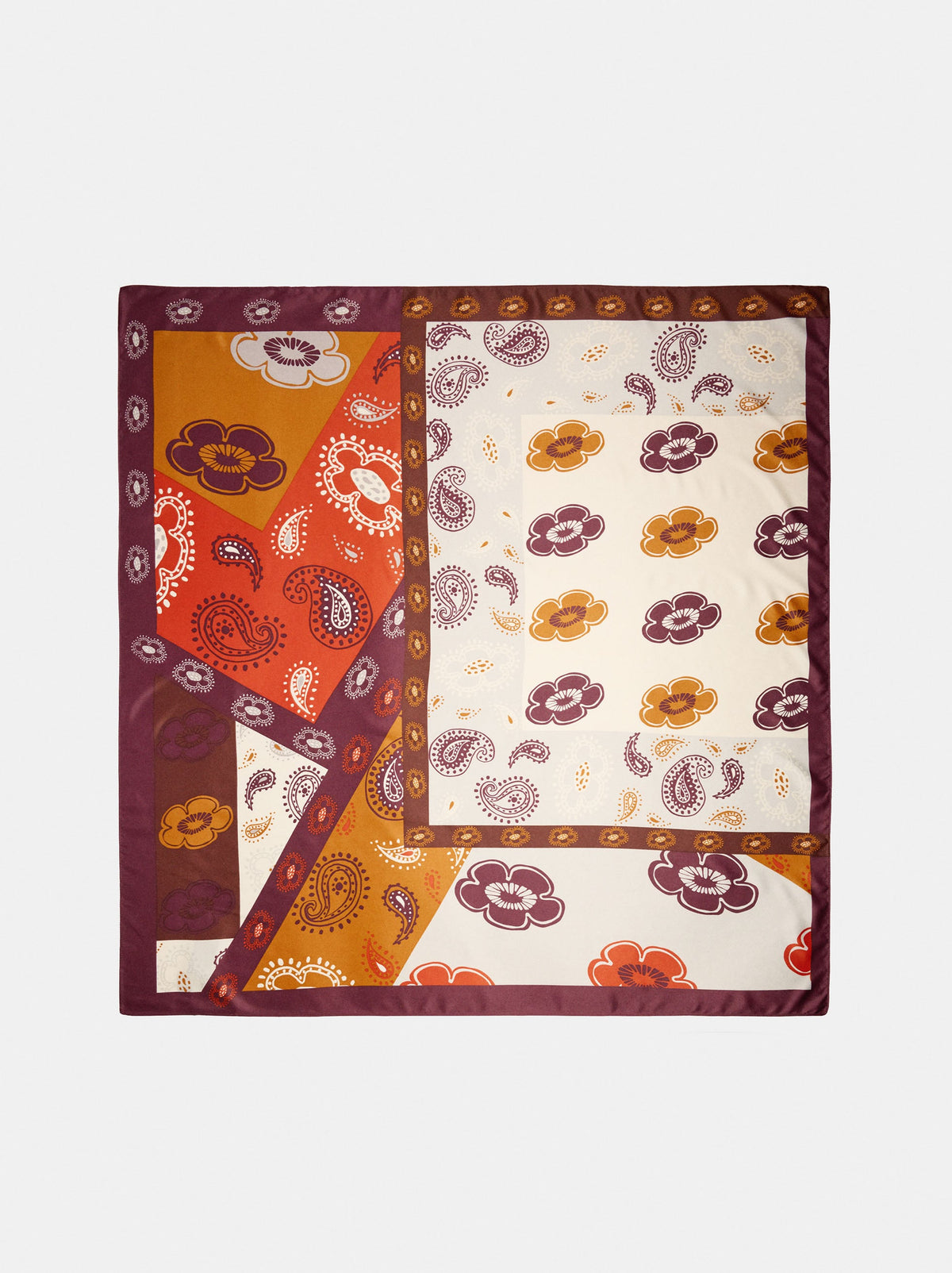 Printed Satin Square Scarf