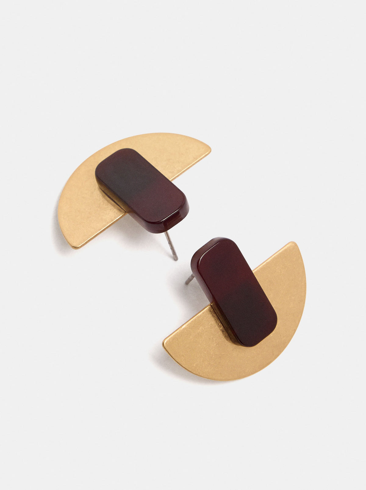 Semi-Circular Earrings With Rectangles
