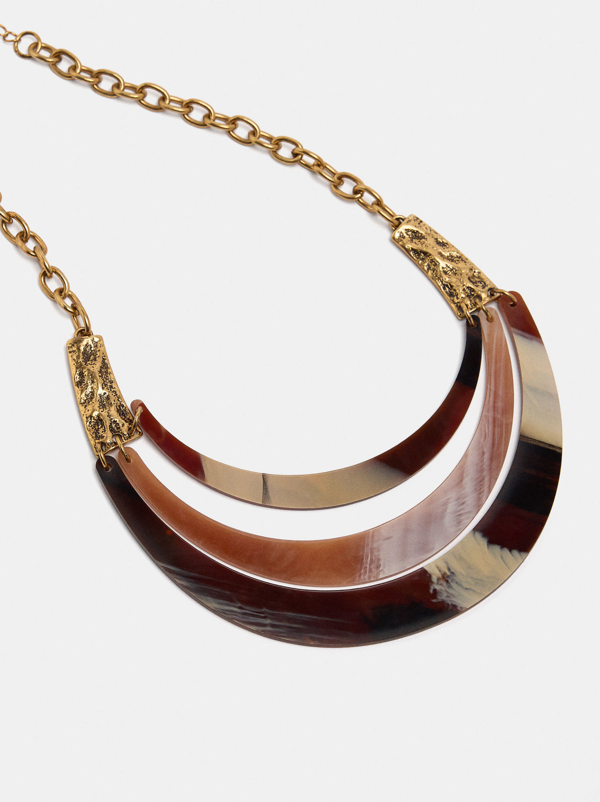 Short Necklace With Stone-Effect Arcs