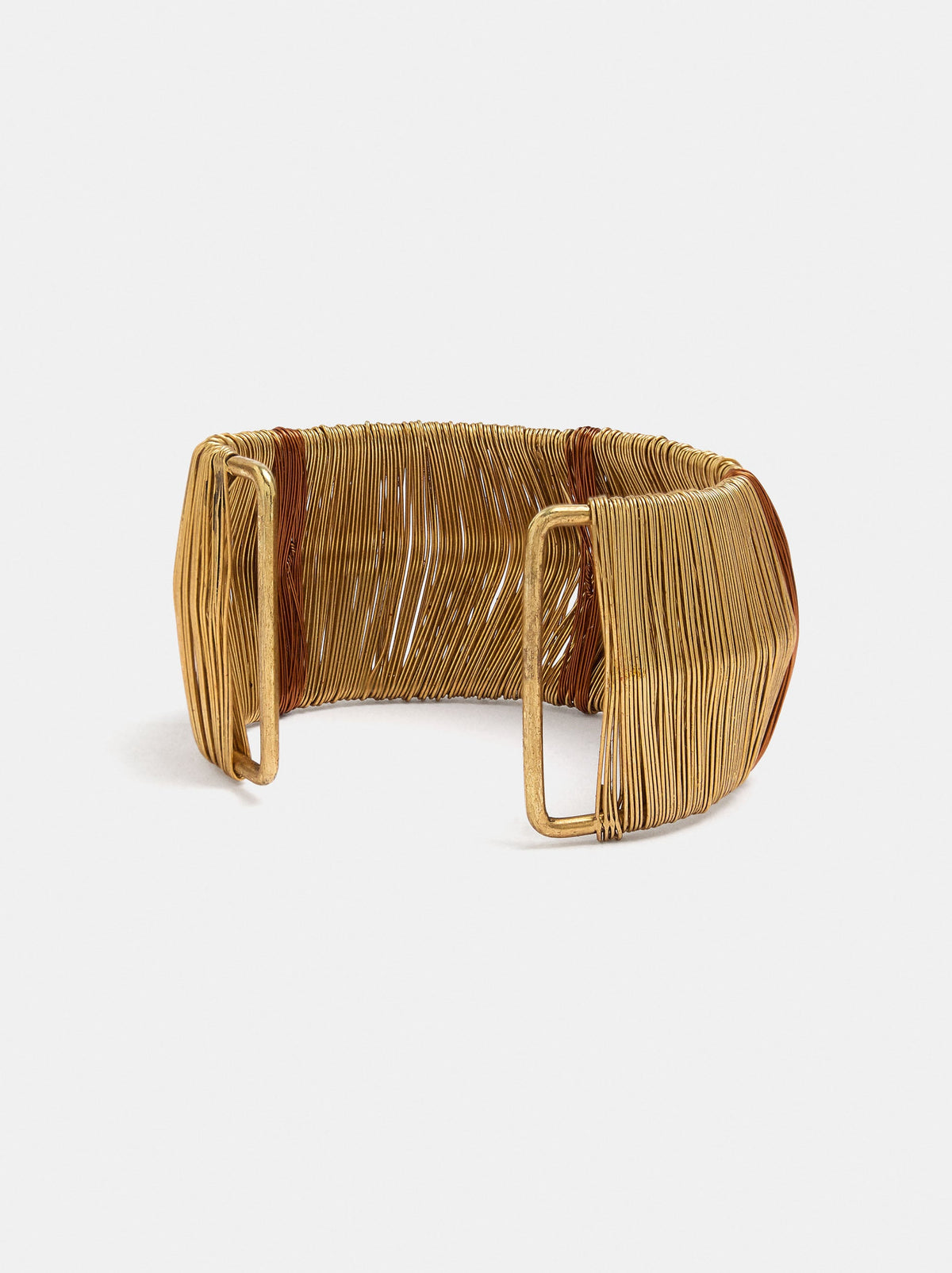 Wide Bracelet Made From Metal Threads