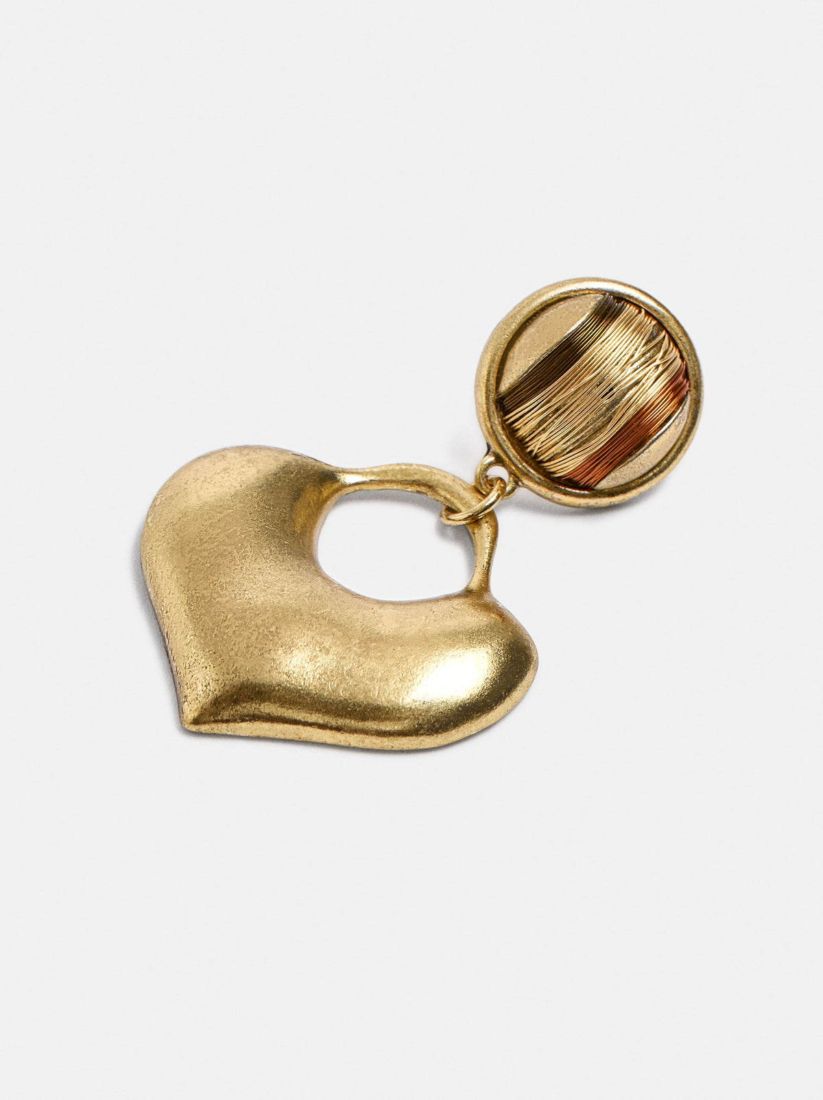 Threader Earrings With Heart Pendant