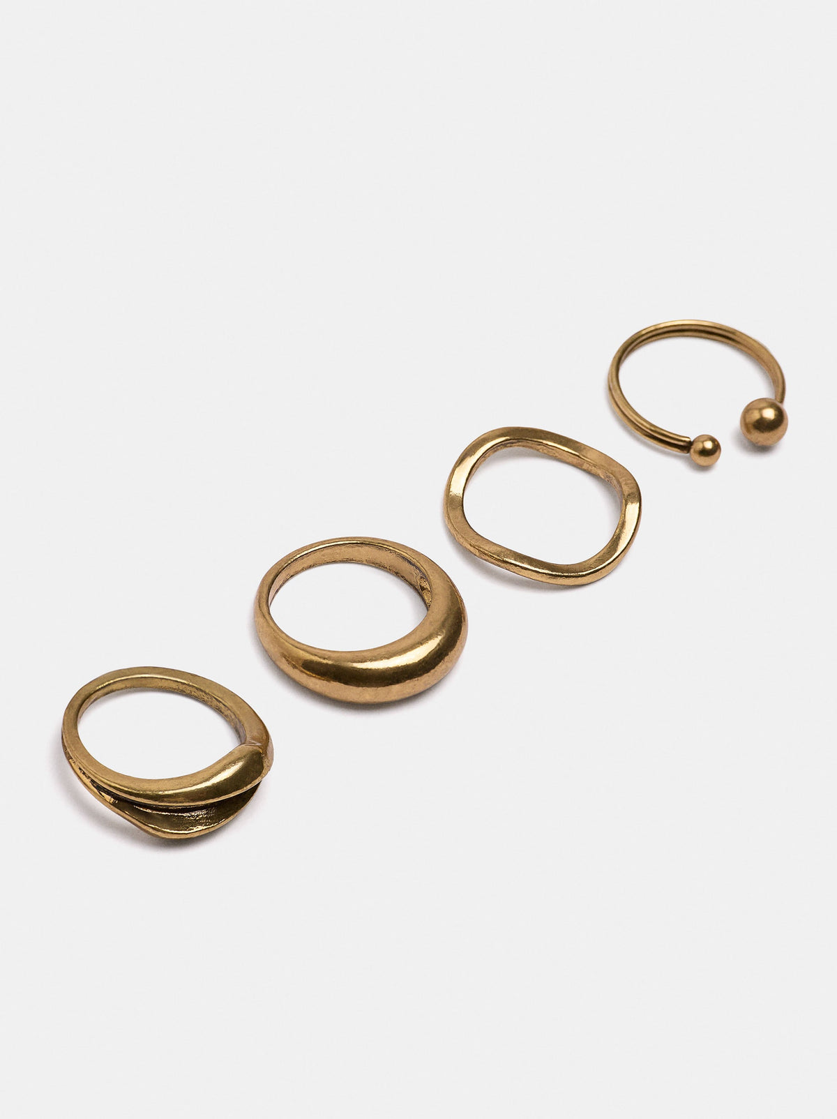 Set Of Rings With Organic Shapes