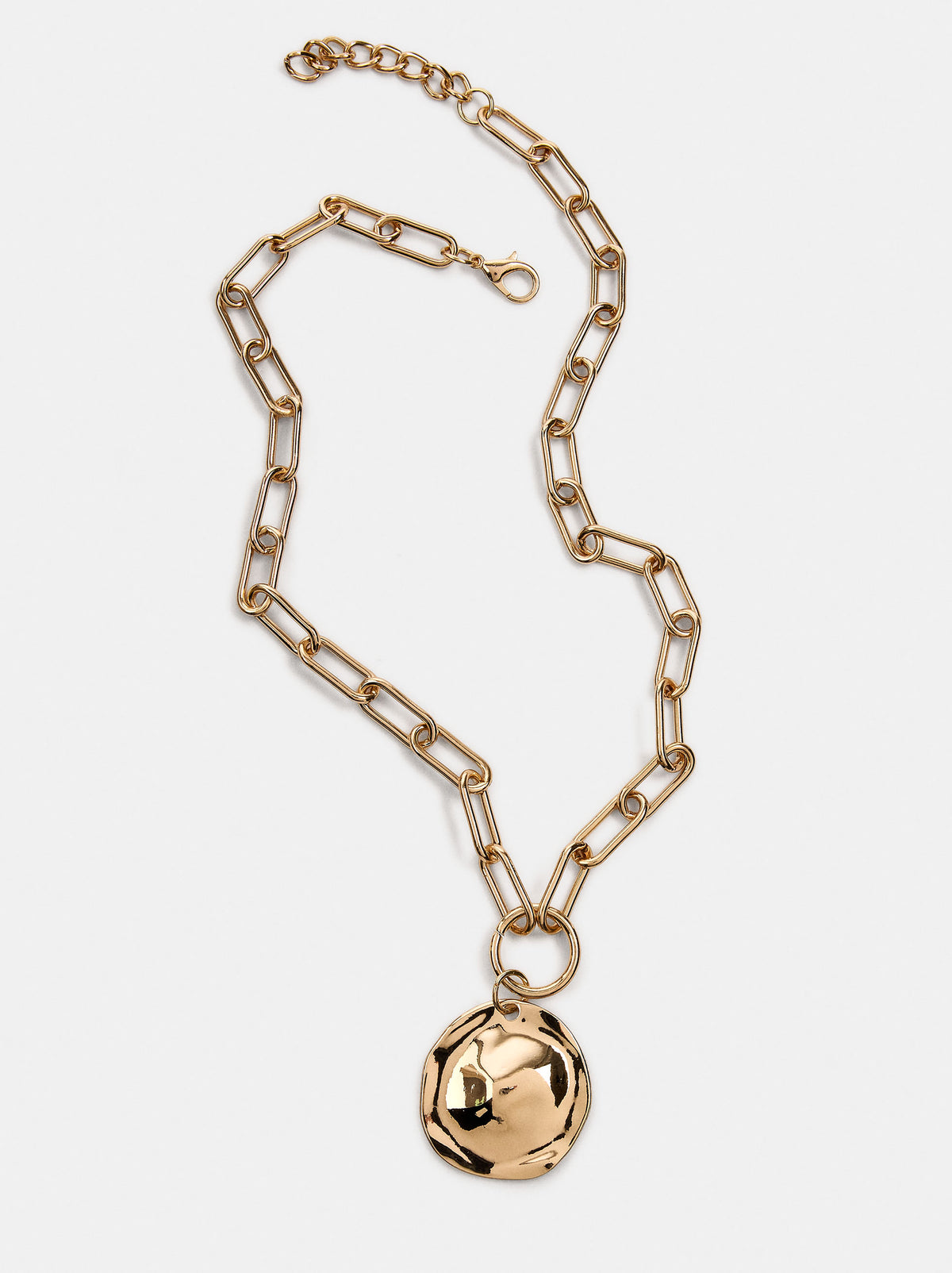 Long Link Necklace With Medal