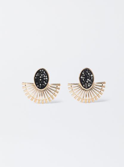 Golden Earrings With Strass