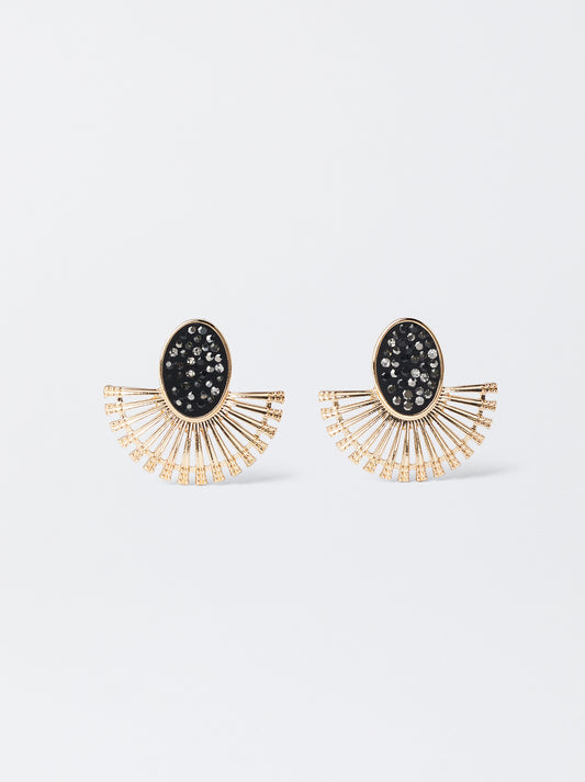 Golden Earrings With Strass