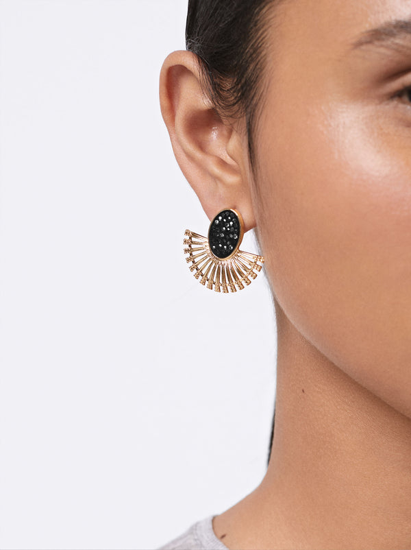 Golden Earrings With Strass