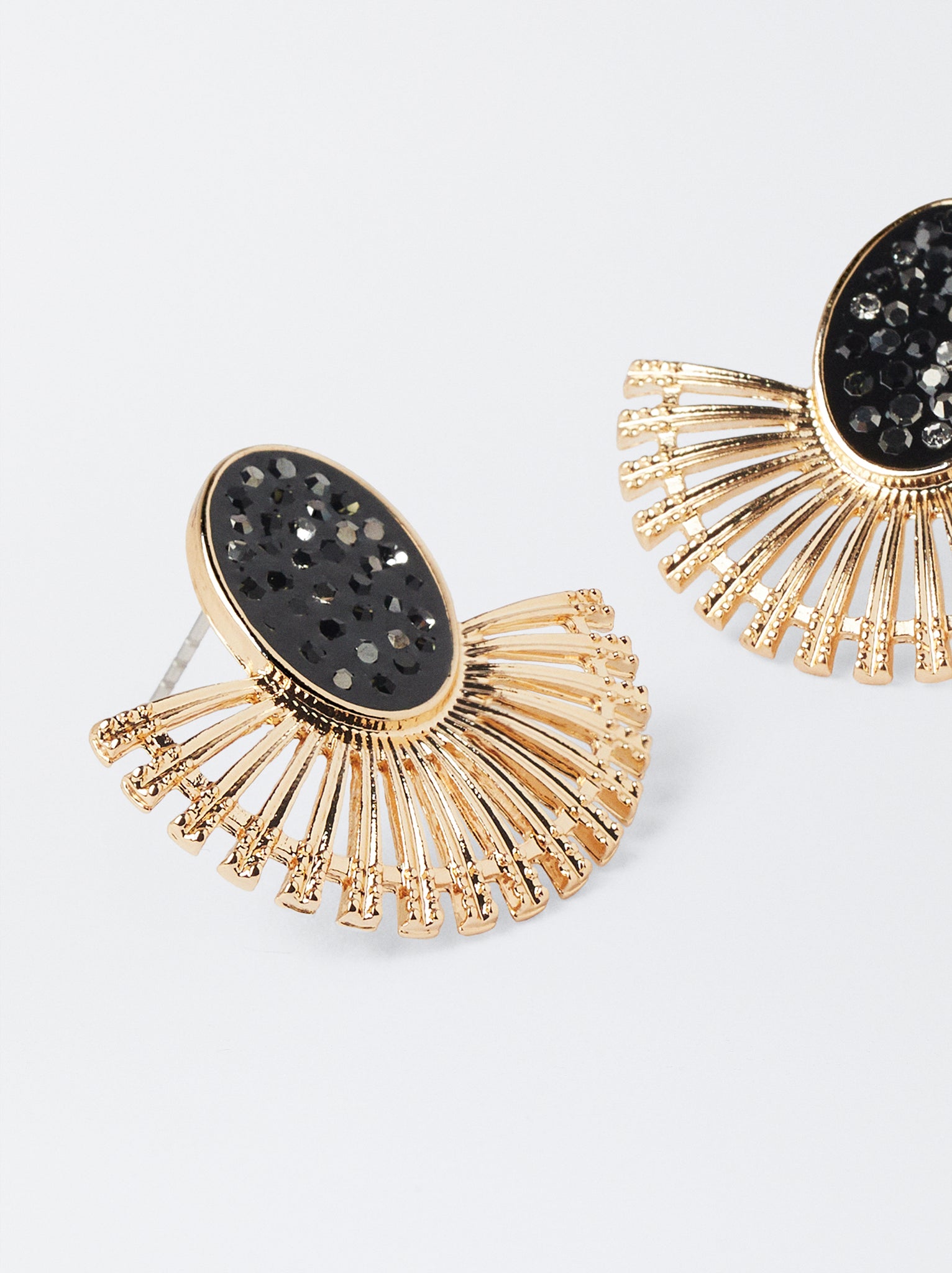 Golden Earrings With Strass