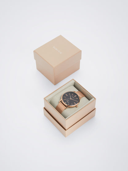 Watch With Stainless Steel Metallic Mesh Strap
