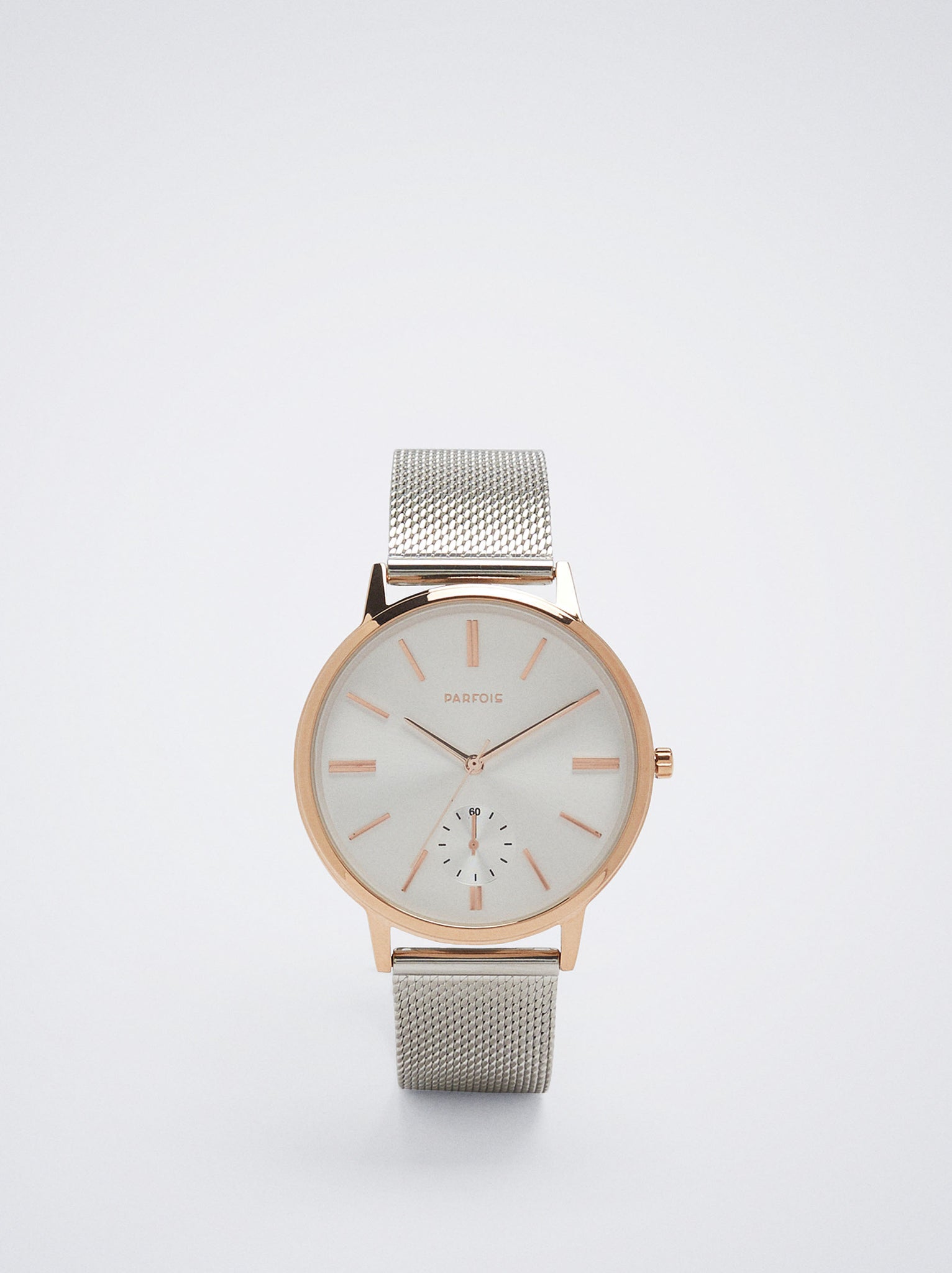 Watch With Stainless Steel Metallic Mesh Strap