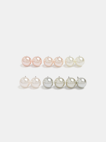Set Of Faux Pearl Studs