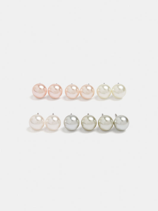 Set Of Faux Pearl Studs