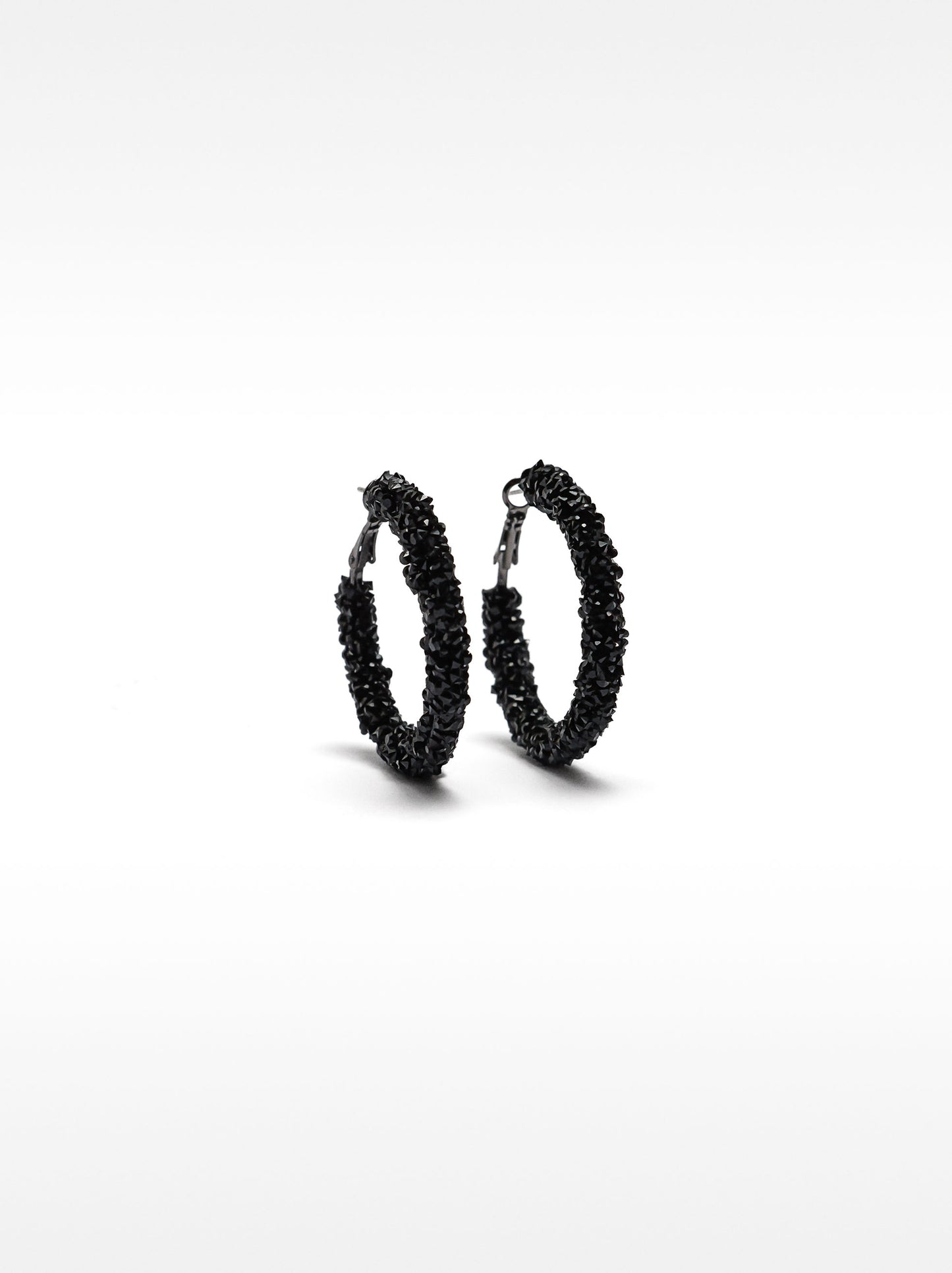 Medium Rhinestone Hoop Earrings