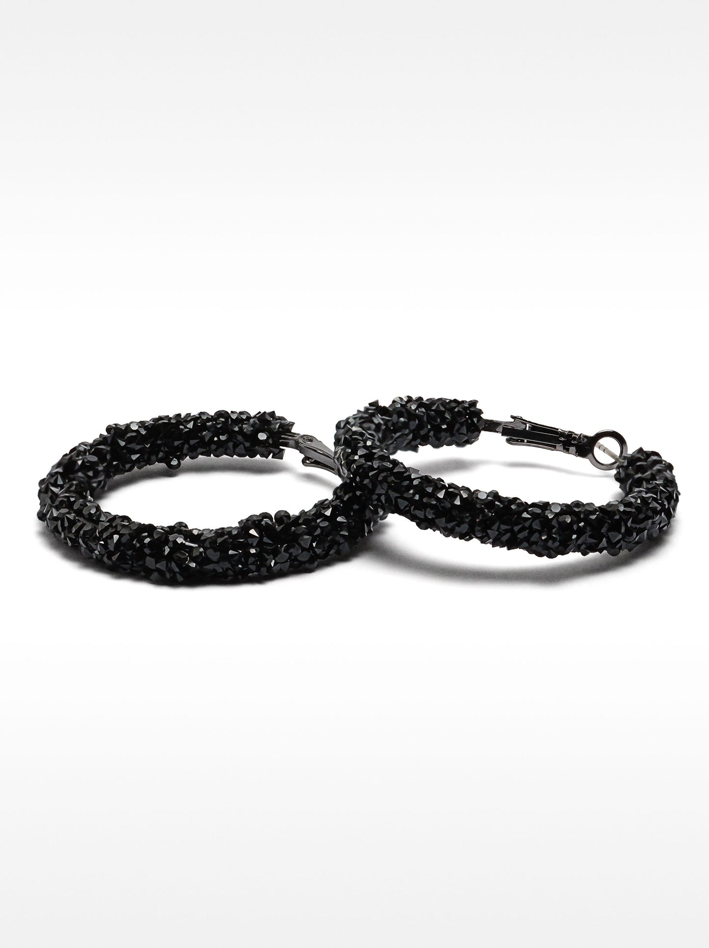 Medium Rhinestone Hoop Earrings