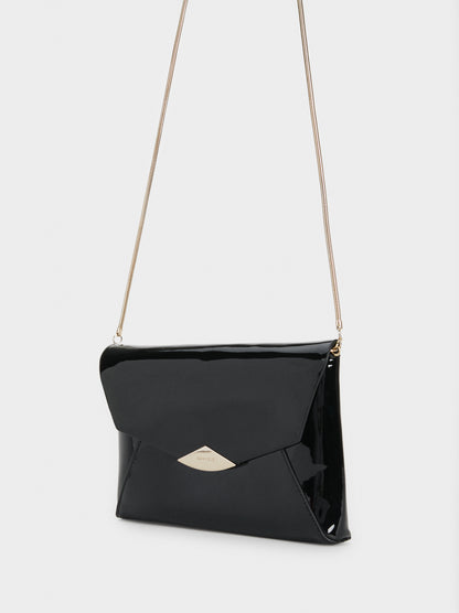 Faux Patent Party Clutch