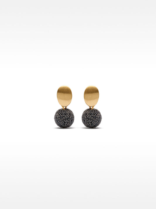 Short Earrings With Rhinestones