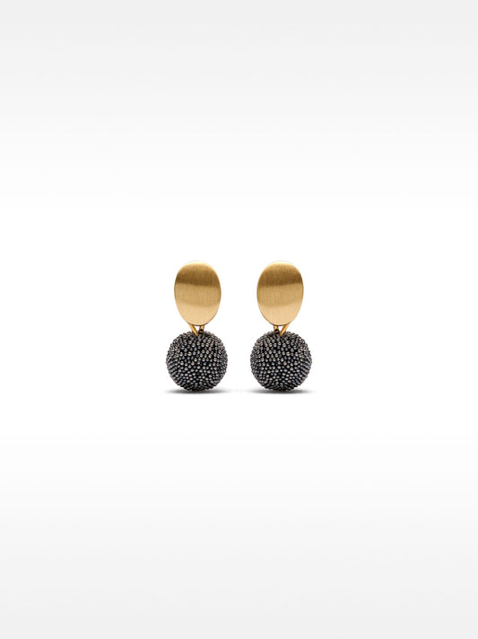 Short Earrings With Rhinestones