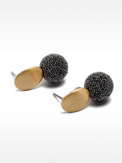 Short Earrings With Rhinestones
