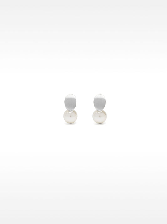 Silver-Toned Earrings With Stone