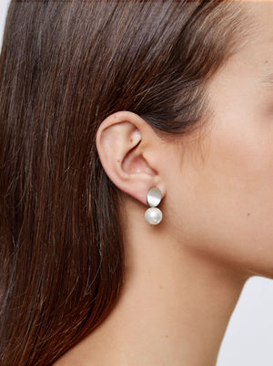 Silver-Toned Earrings With Stone