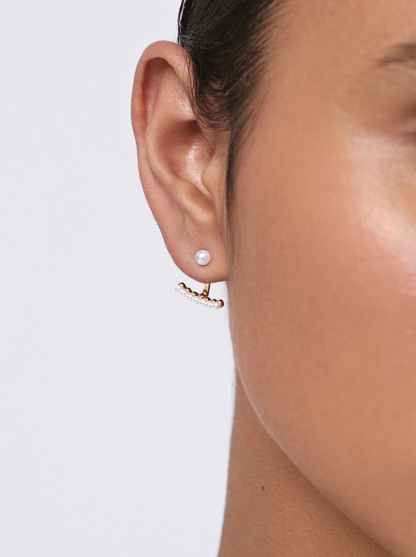 Short Faux Pearl Earrings