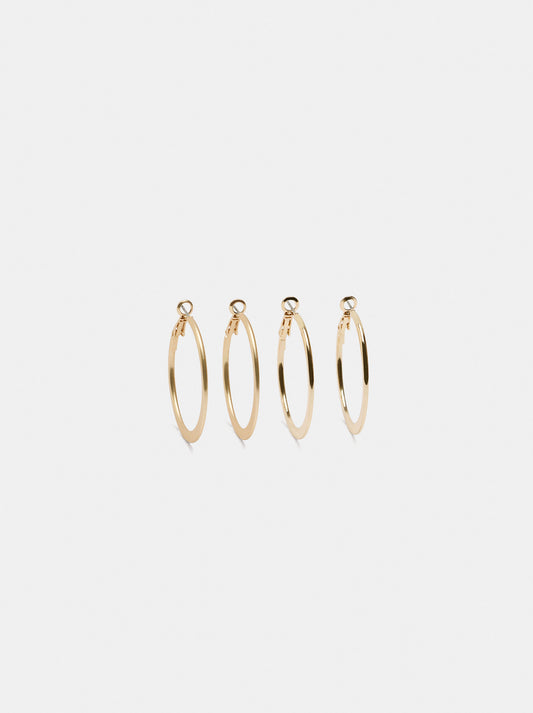 Set Of Golden Hoop Earrings