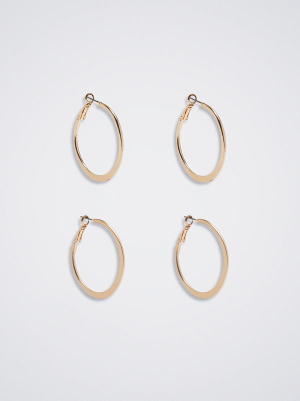 Set Of Golden Hoop Earrings