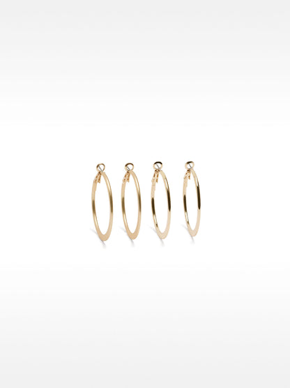 Set Of Golden Hoop Earrings