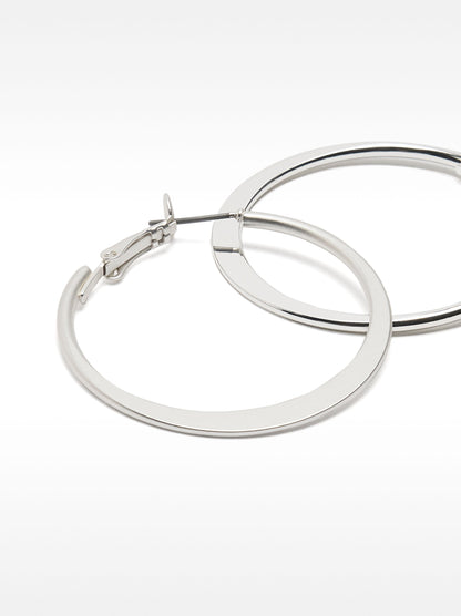 Set Of  Silver Hoop Earrings