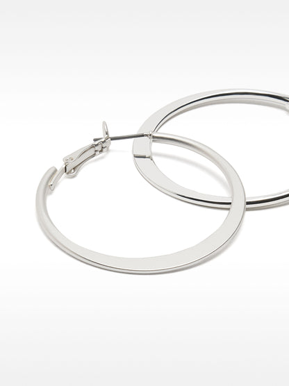 Set Of  Silver Hoop Earrings