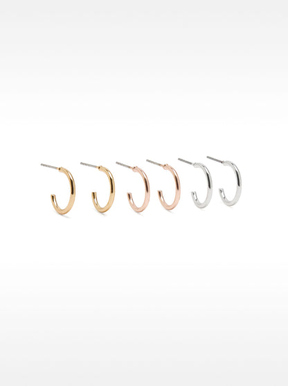 Set Of Basic Small Hoop Earrings