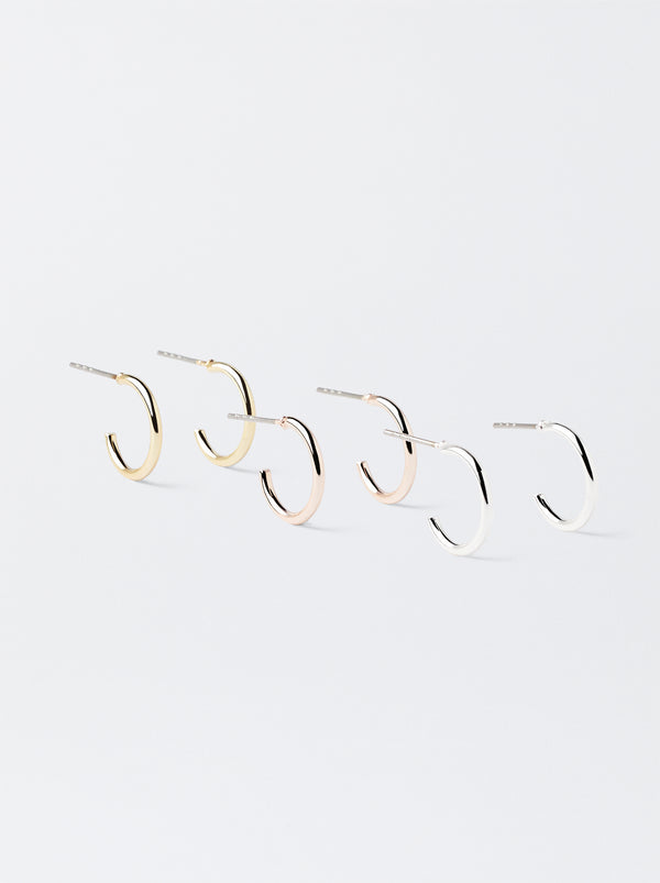 Set Of Basic Small Hoop Earrings