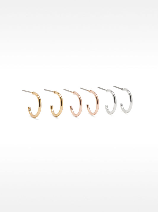 Set Of Basic Small Hoop Earrings