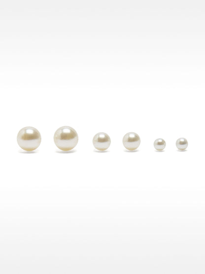 Set Of Faux Pearl Studs