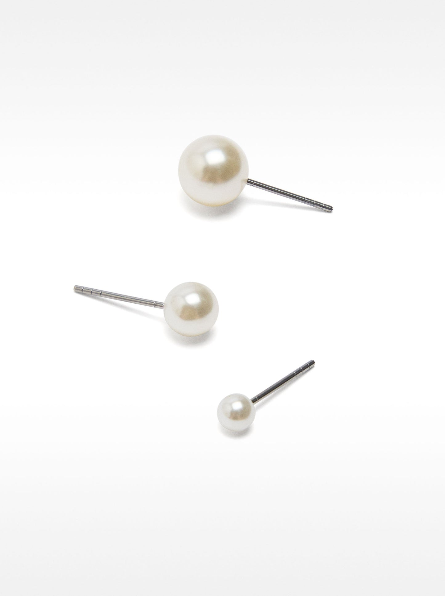 Set Of Faux Pearl Studs
