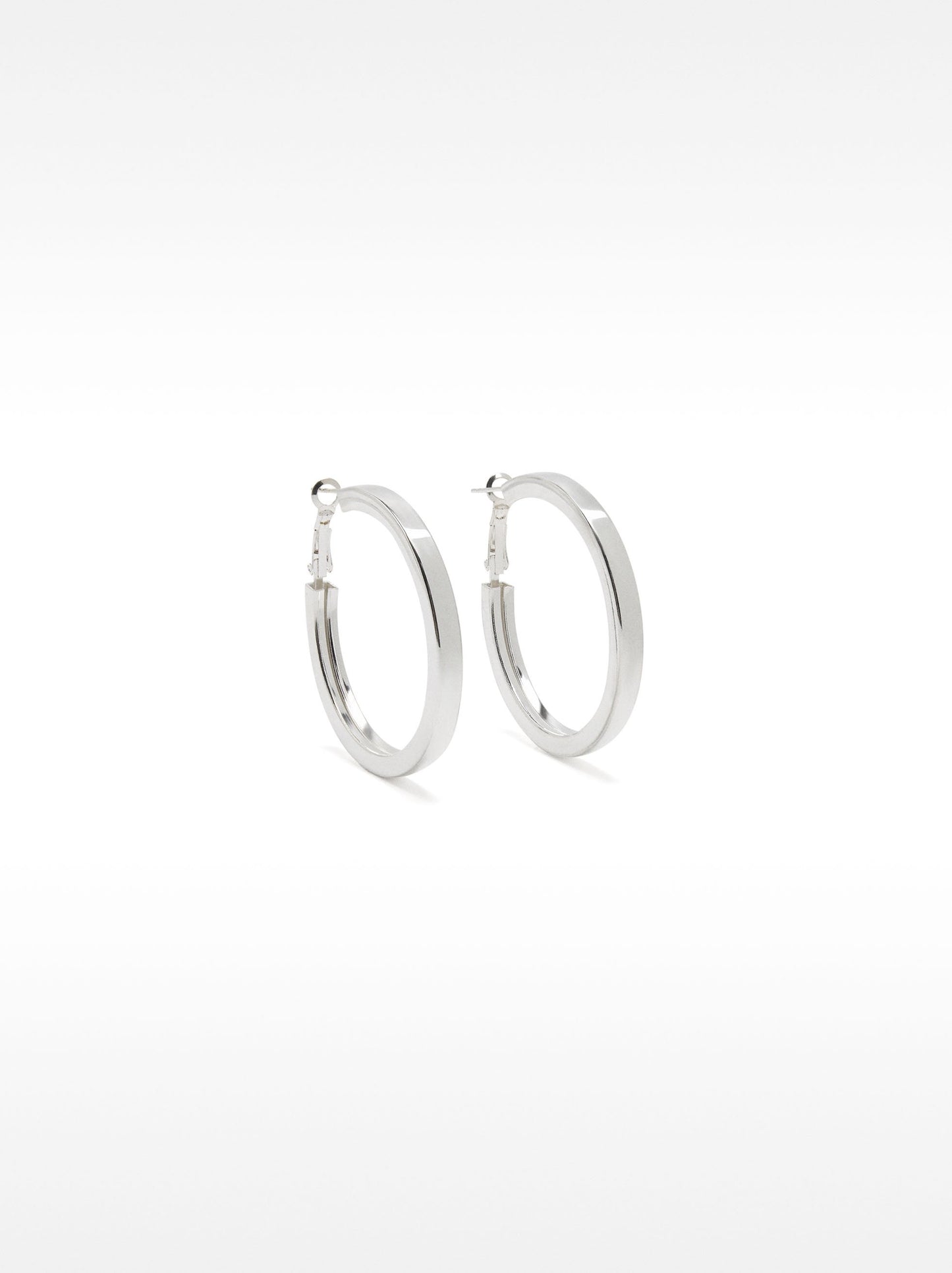 Medium Silver-Plated Hoop Earrings