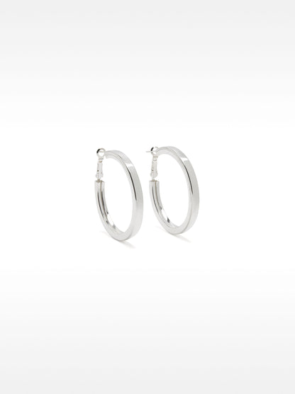 Medium Silver-Plated Hoop Earrings