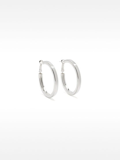 Medium Silver-Plated Hoop Earrings