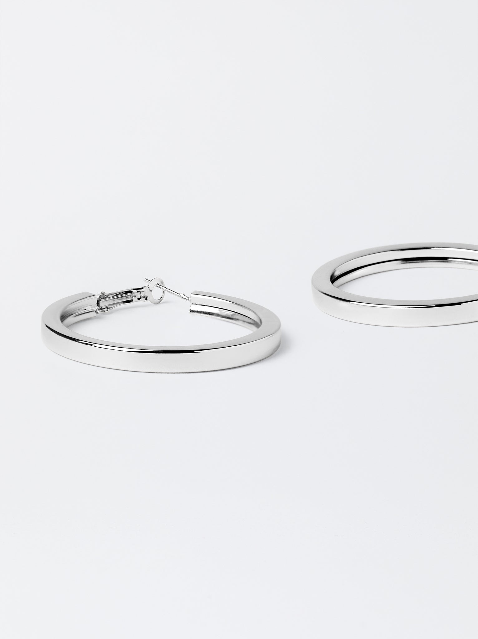 Medium Silver-Plated Hoop Earrings