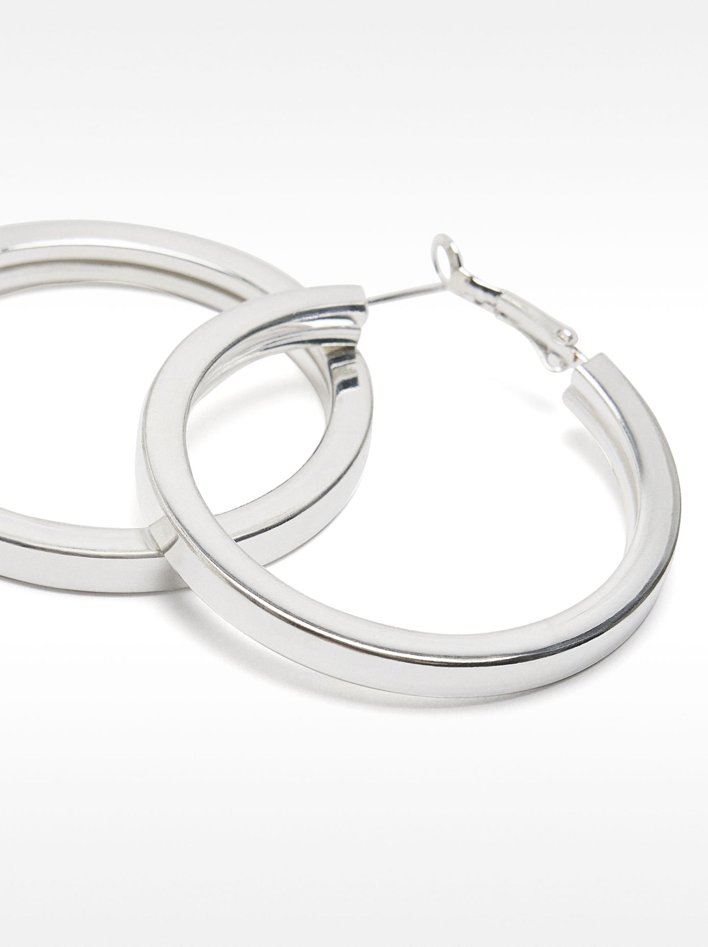 Medium Silver-Plated Hoop Earrings
