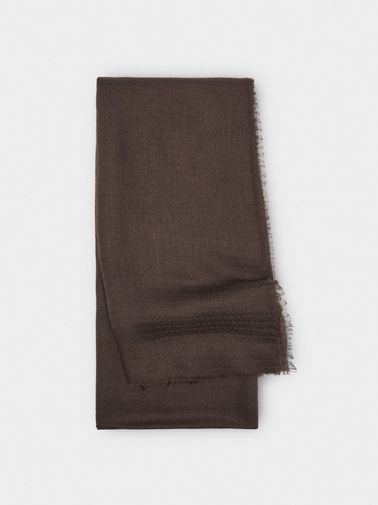 Plain Pashmina With Frayed Edges
